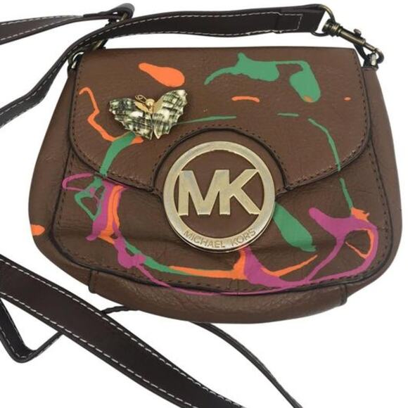 Michael Kors Handbags - Michael Kors Customized Brown Leathe Crossbody Bag